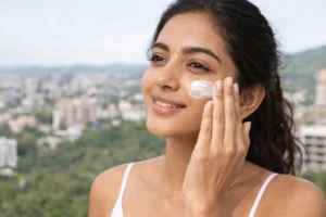 Daily sunscreen application for oily skin protection in Pune's climate - SPF 30 matte finish