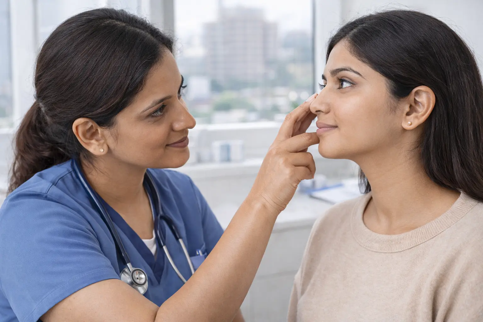 Professional under-eye bag treatment consultation at Clear Skin Clinic Pune