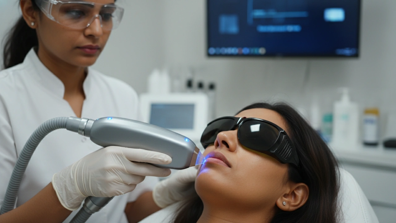 Diode laser handpiece used for laser hair removal at Clear Skin Clinic Pune