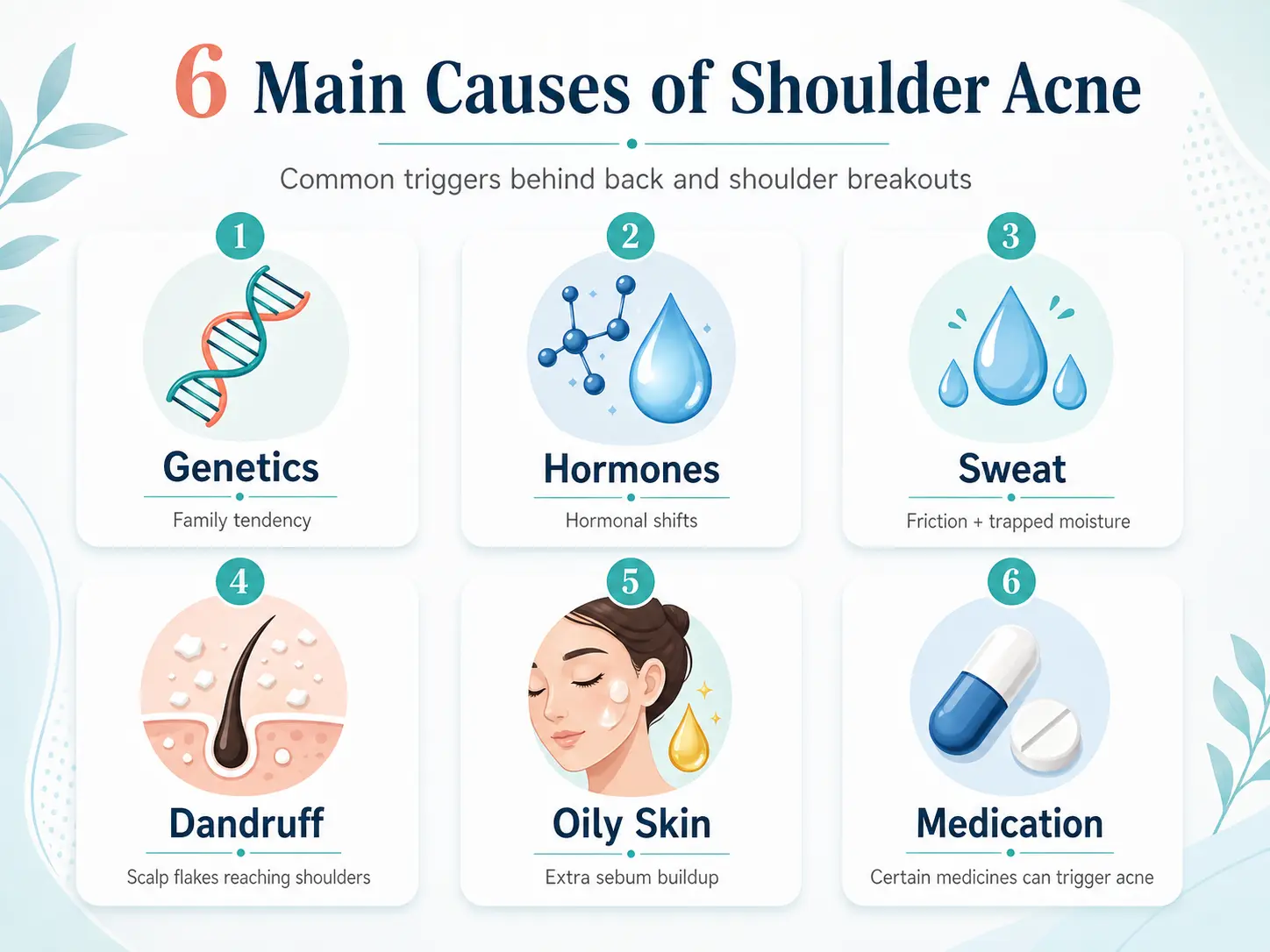 Common causes of shoulder acne including sweat and dandruff - Clear Skin Clinic Pune